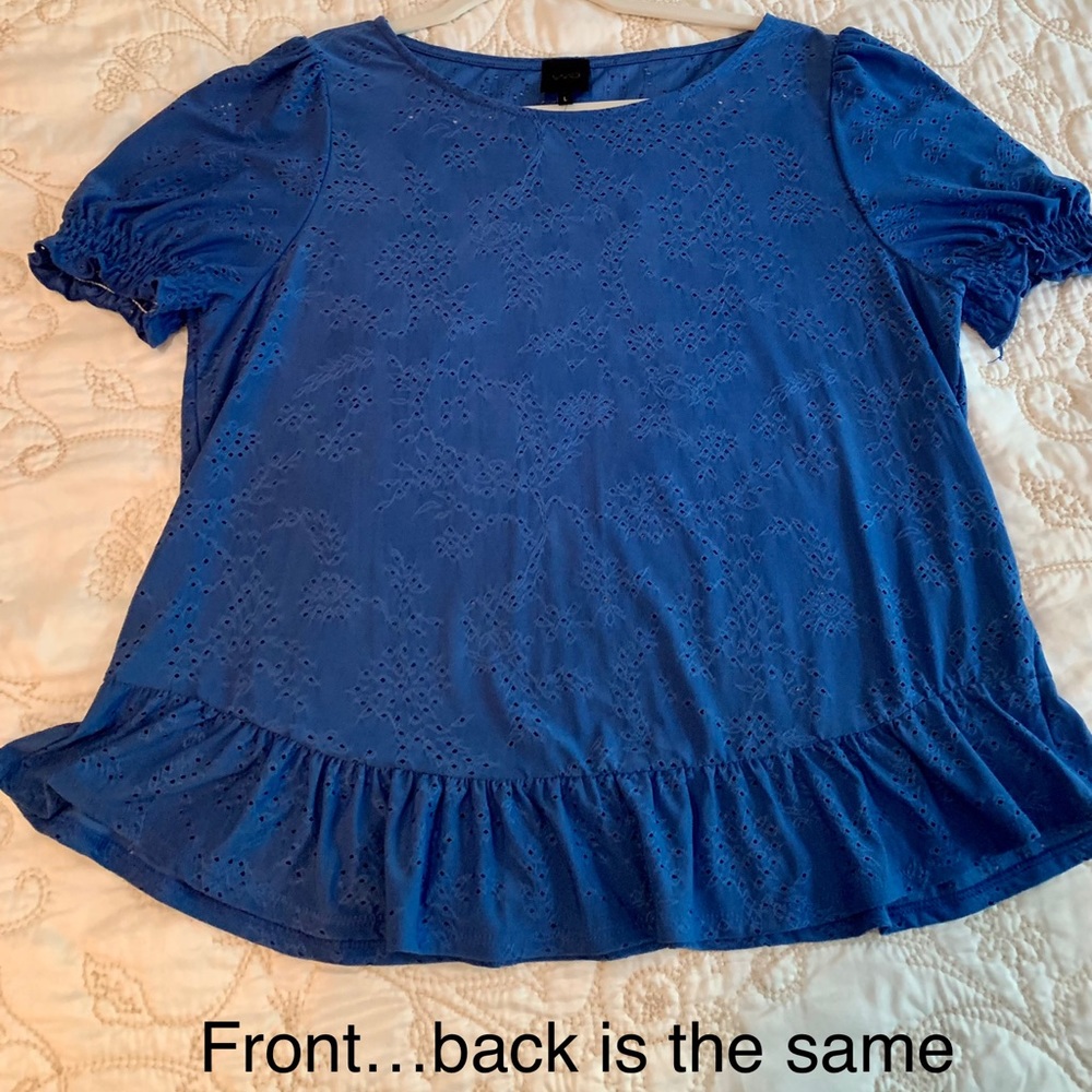 Eyelet designed cotton top.